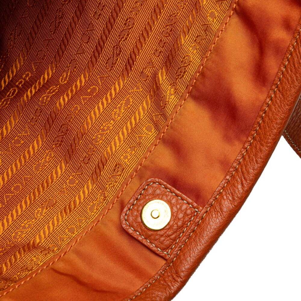 PRADA Orange Leather Shoulder Bag - Picture 4 of 9